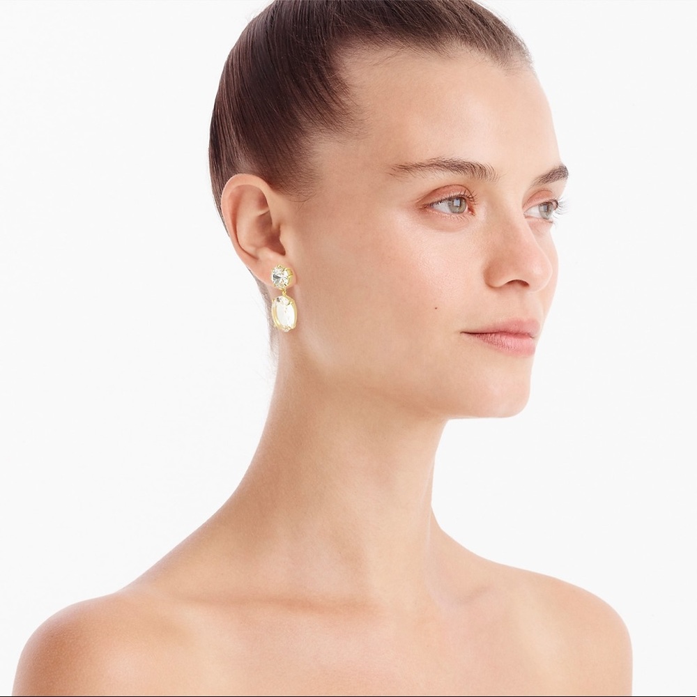 NWT J. CREW Oval Drop Earrings - Picture 2 of 2